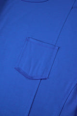 Bright Pink Patched Pocket Exposed Seam Oversized T Shirt