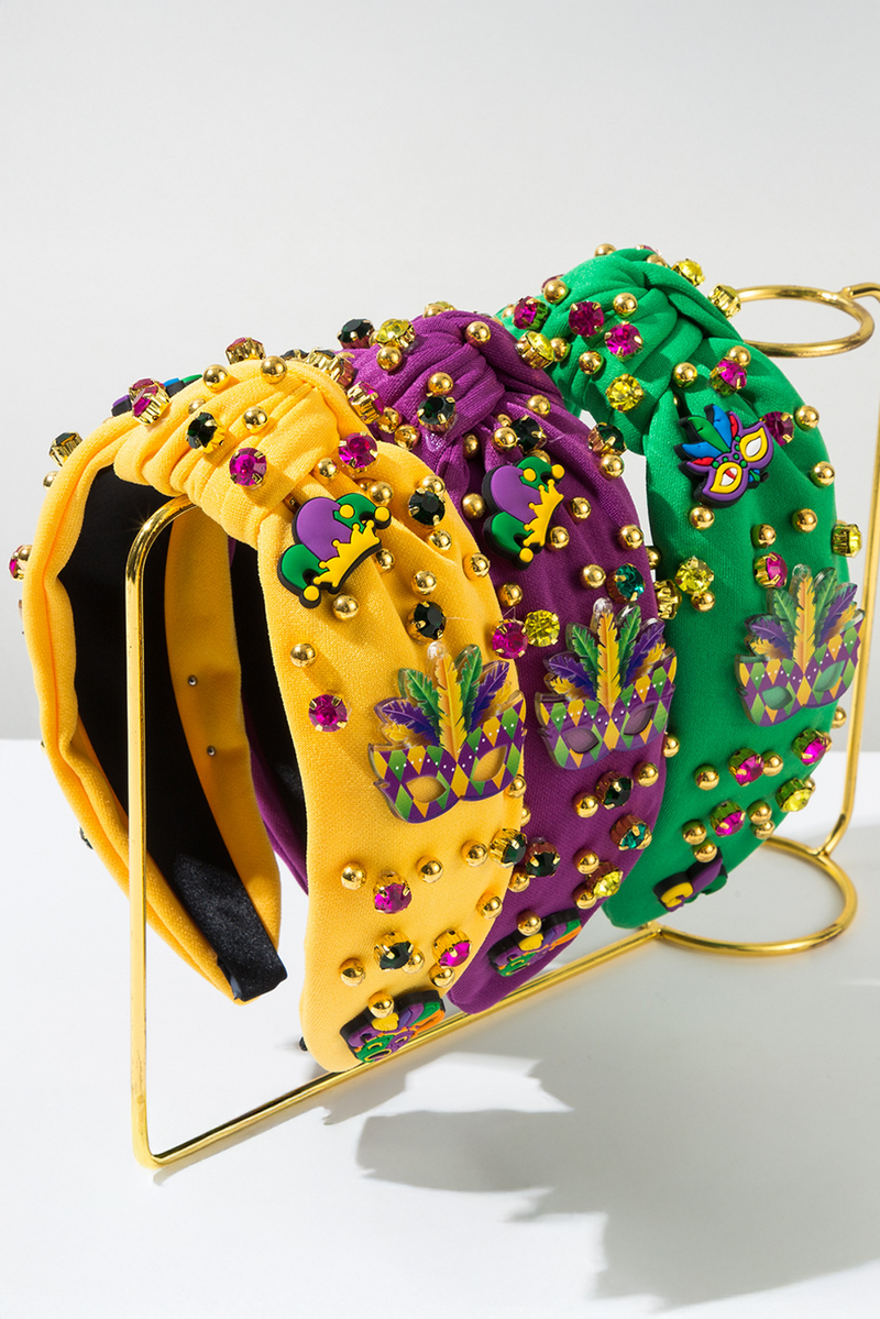 Tillandsia Purple Mardi Gras Rhinestone Headband