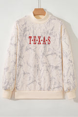 Khaki TEXAS Embroidered Camo Mock Neck Sweatshirt
