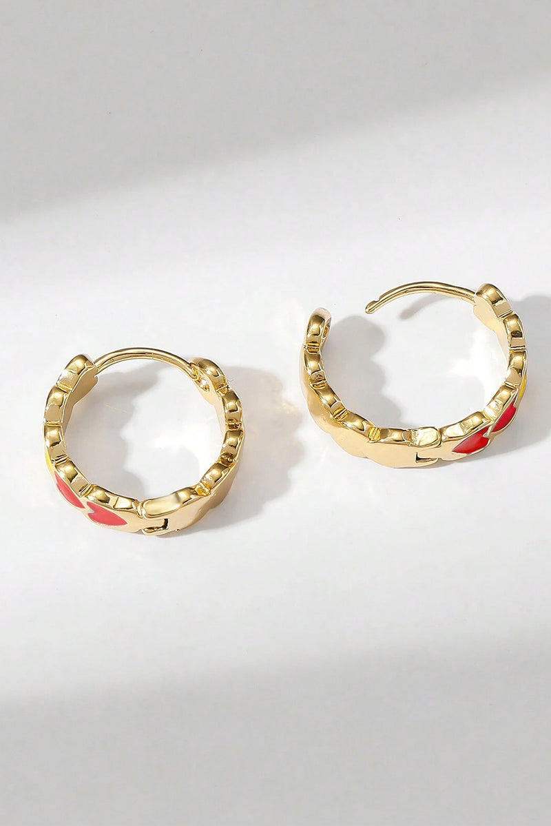 White Valentine Heart Hoop Earrings