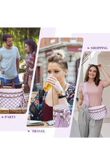 Fiery Red Checkered Print Wide Strap Large Crossbody Bag