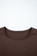 Black Short Sleeve Knit Top Patchwork Pleated Long Dress