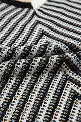 Black Contrast Chevron Knit V Neck Sweater Vest