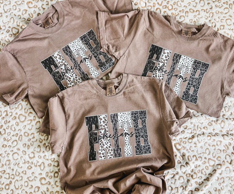 Faith espresso comfort colors tee