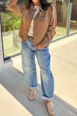 Sky Blue Medium Wash Cuffed Barrel Jeans