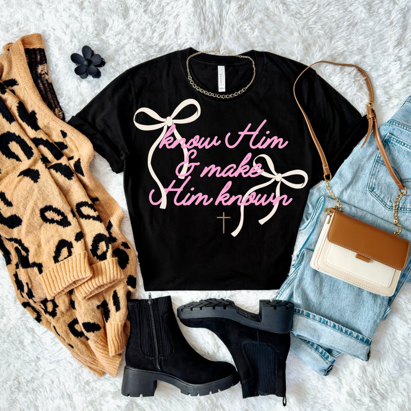 Know Him & make Him known (sweatshirt or tee) youth too