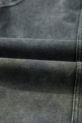 Medium Grey Mineral Wash Jogger Style High Waist Pants