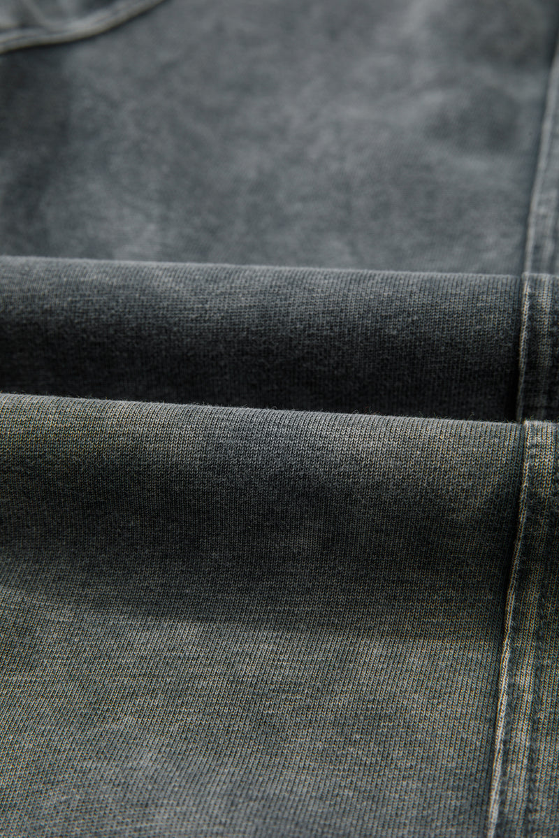 Medium Grey Mineral Wash Jogger Style High Waist Pants