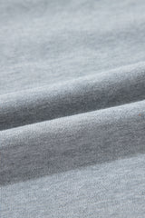 Light Grey Waffle Patchwork Long Sleeve Pullover Top