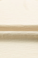 White Plain & Casual Shirred Cuffs Half Sleeve Top