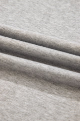 Gray Solid Color Short Sleeve Tee High Waist Shorts Set
