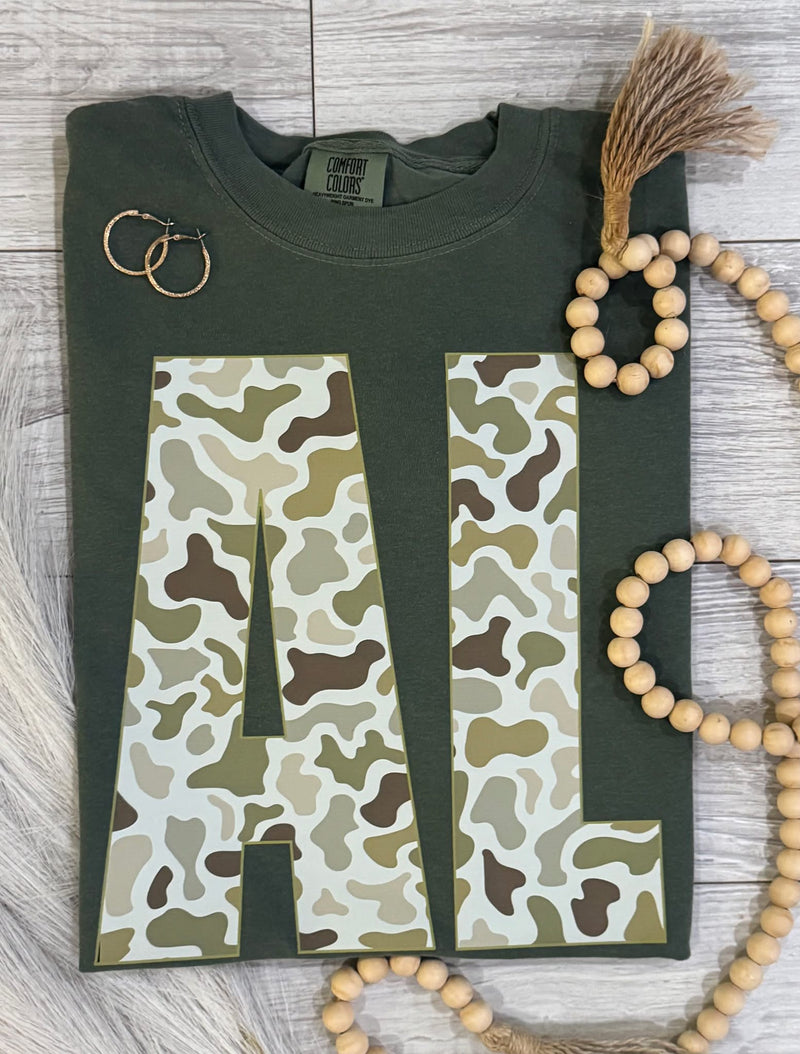 Camo state - comfort colors tee