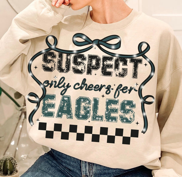 Suspect only cheers for the Eagles sweatshirt