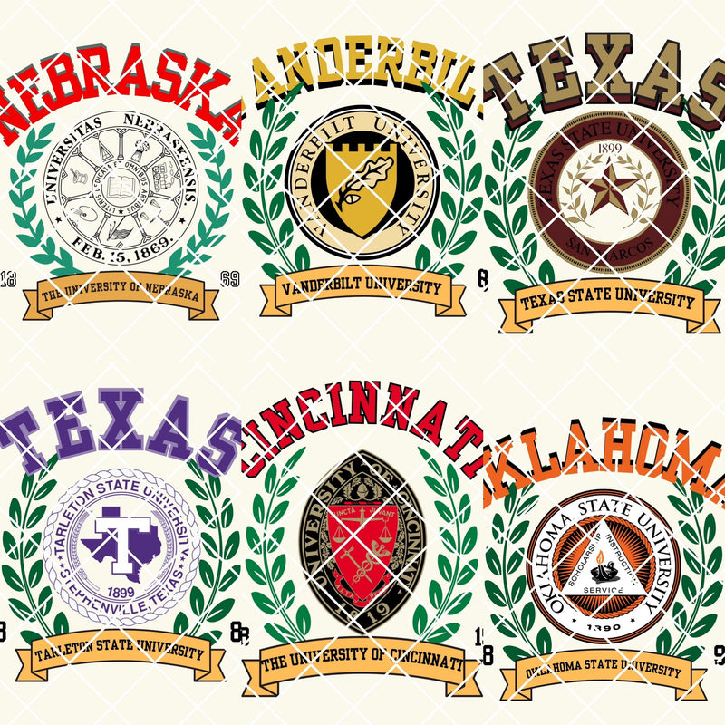 Vintage Gameday Crest sweatshirts or tees