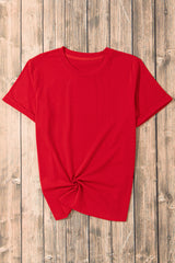 Orchid Petal Casual Plain Crew Neck Tee