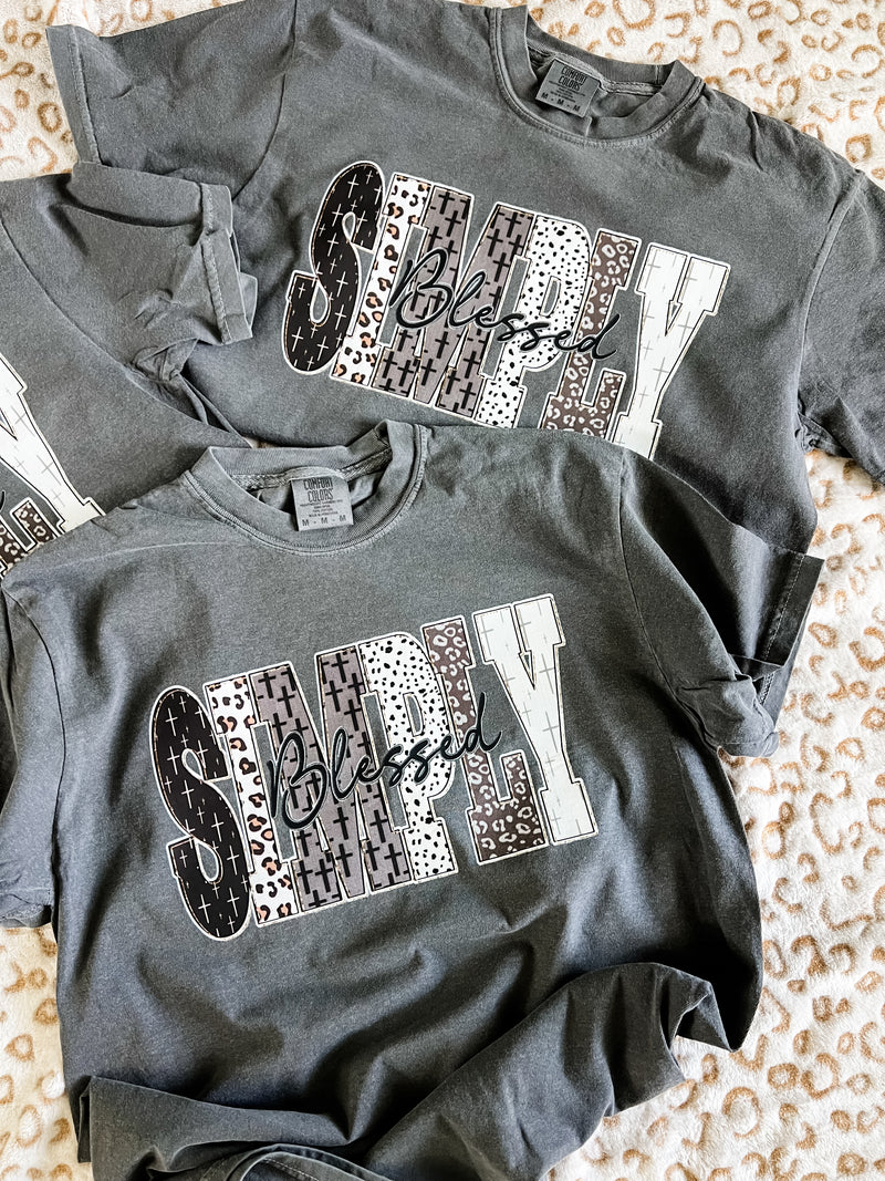 Simply blessed comfort colors pepper tee