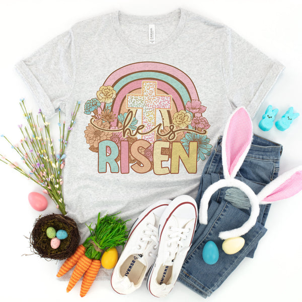 He is risen rainbow tee