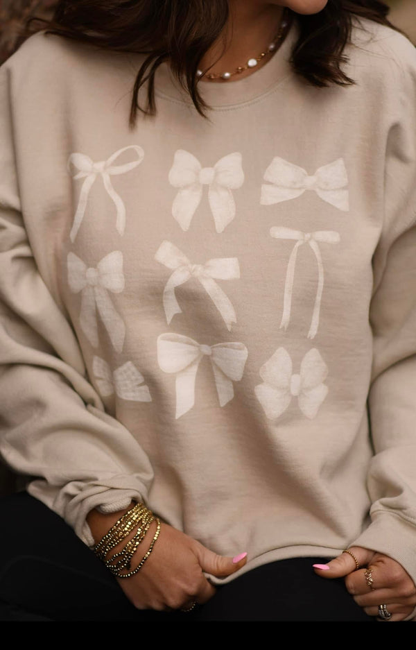 Pretty white bows sweatshirt