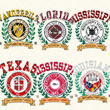 Vintage Gameday Crest sweatshirts or tees