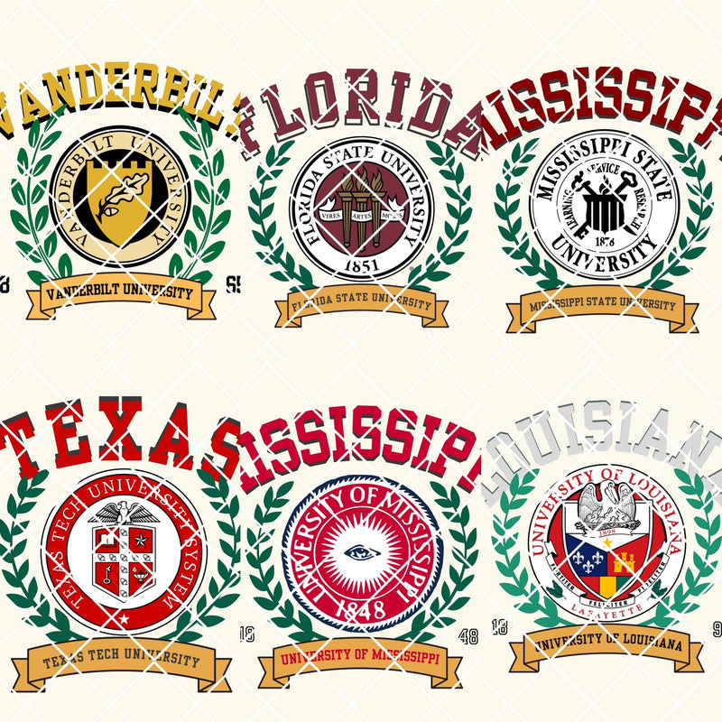 Vintage Gameday Crest sweatshirts or tees