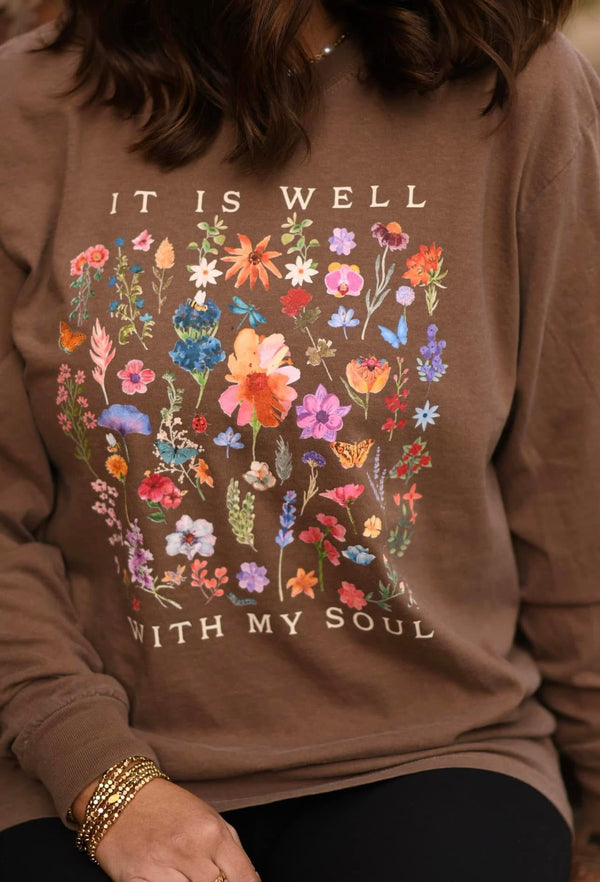 It is well Floral long sleeve top