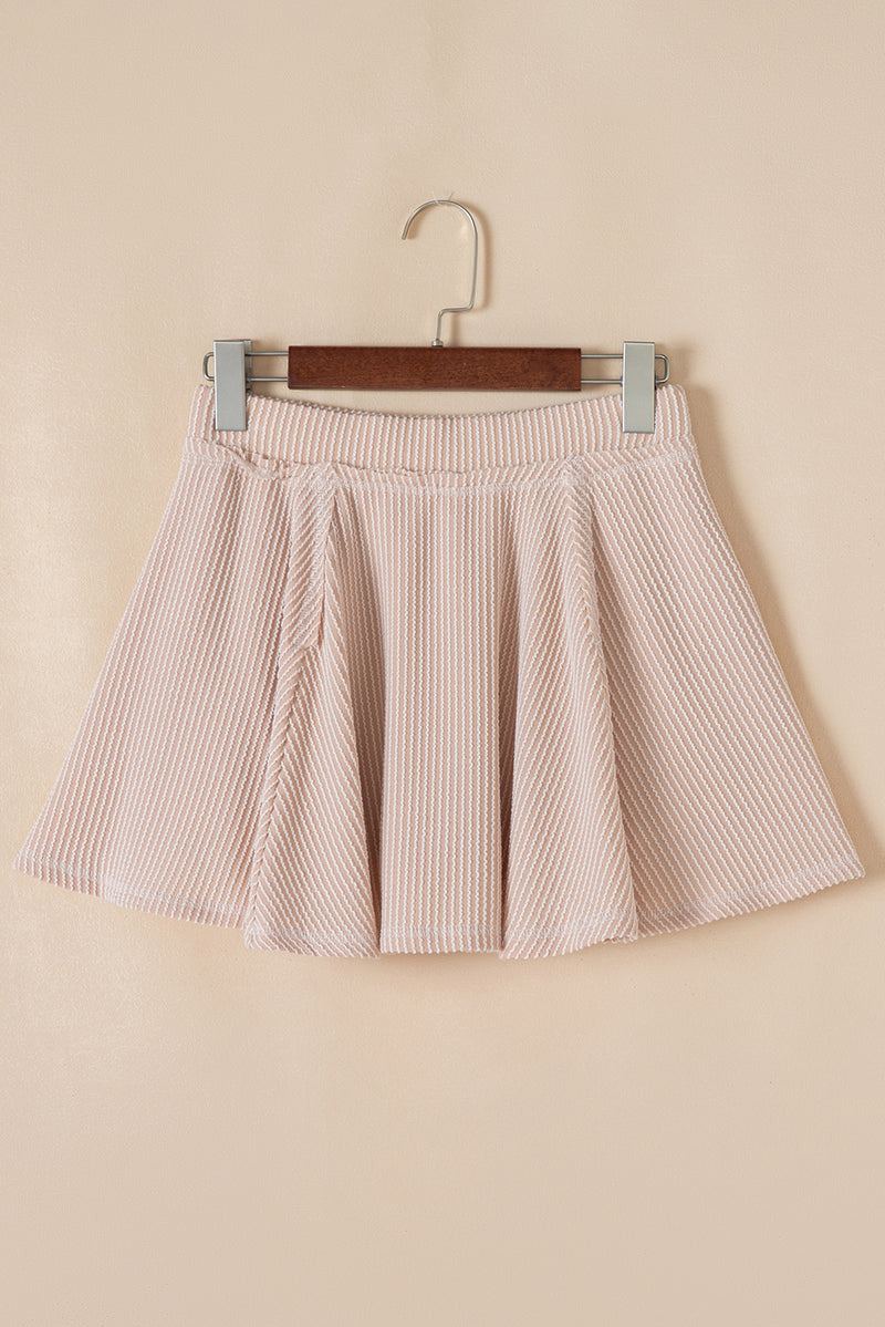 Jet Stream Corded Lantern Sleeve Pullover and Ruffle Mini Skirt Set