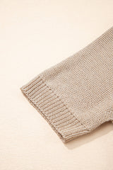 Beige Shiny Plain Short Sleeve Knit Top