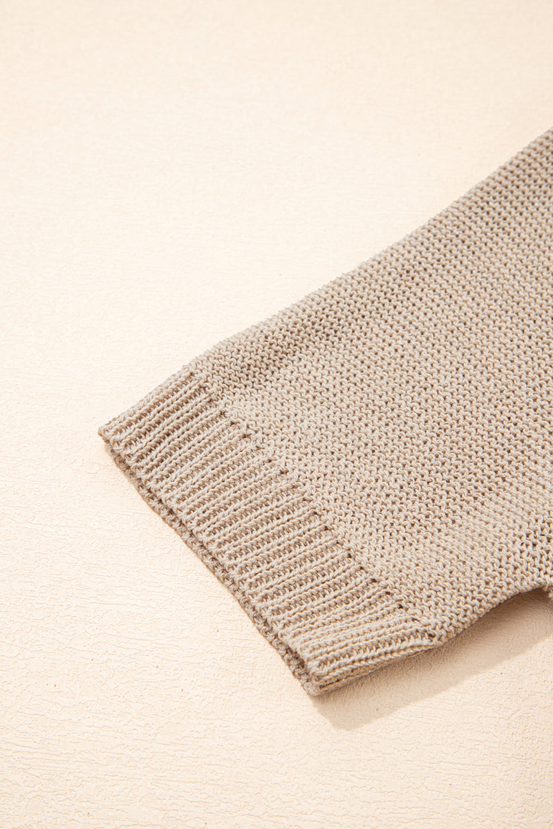 Beige Shiny Plain Short Sleeve Knit Top
