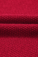 Chestnut Color Block Knit V Neck Loose Sweater