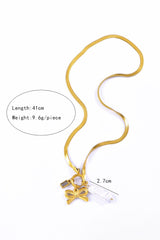 Gold Bow Charm Snake Chain Necklace