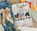 He is ____ tee (multiple options)