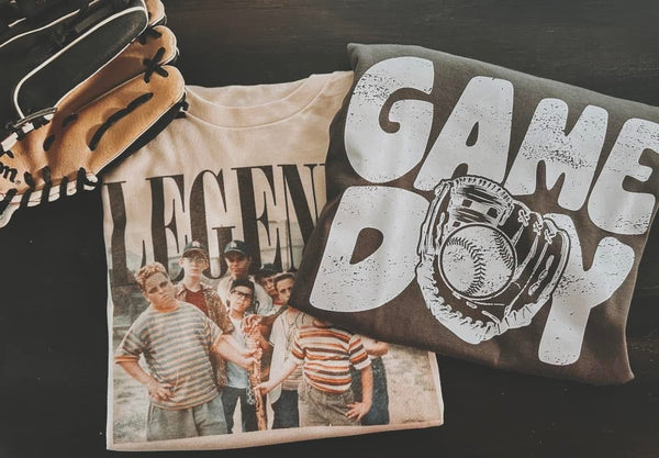 Distressed Game day baseball tee