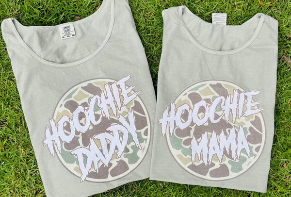 Hoochie Mama / Daddy camo comfort colors tank