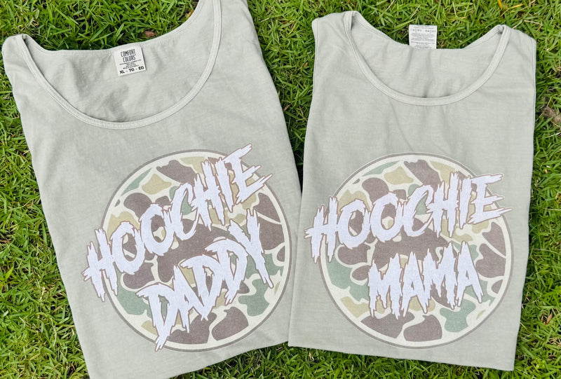 Hoochie Mama / Daddy camo comfort colors tank