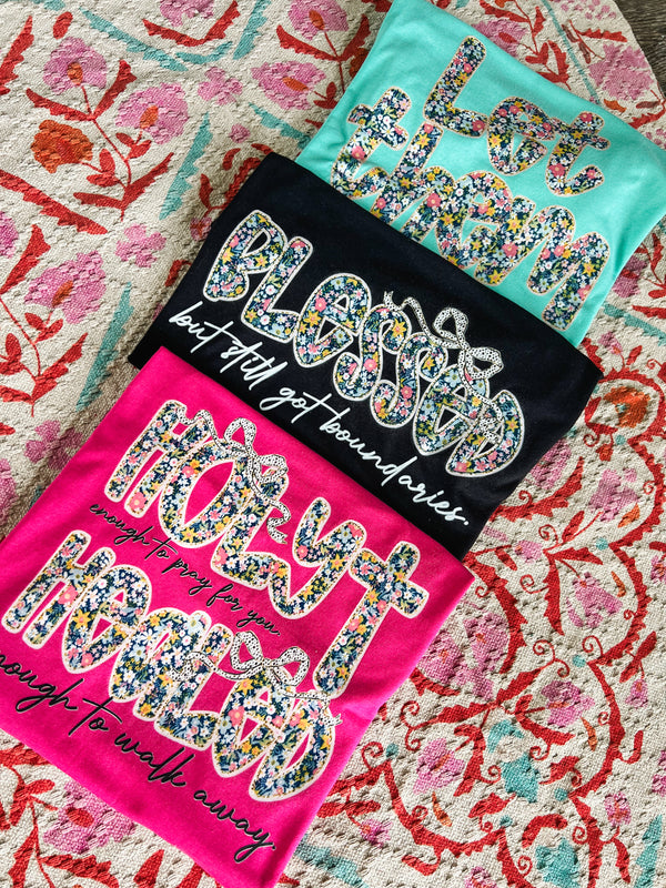 Holy enough to pray for you, healed enough to walk away tee