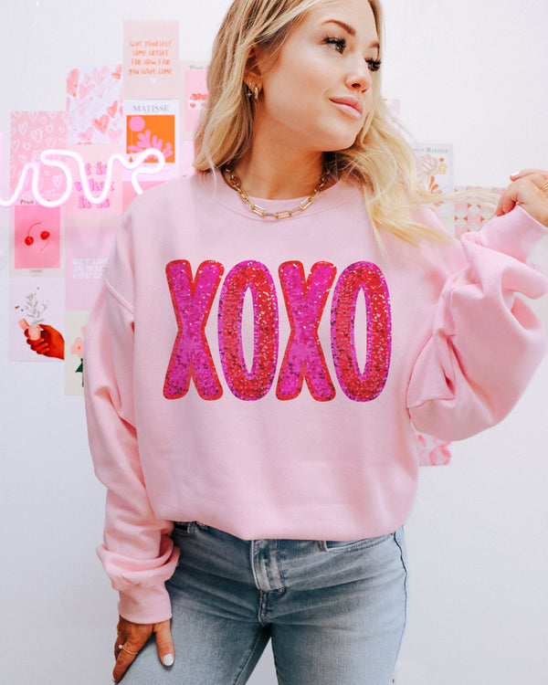 XOXO faux bling sweatshirt