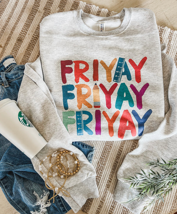 Friyay - School Design - Ash sweatshirt or tee