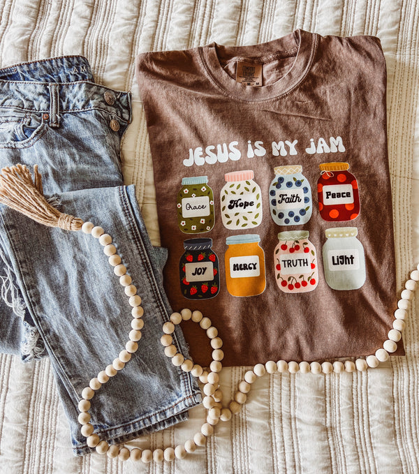 Jesus is my jam espresso tee