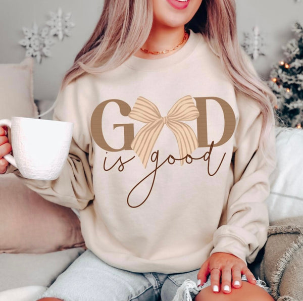 God is Good tan sweatshirt