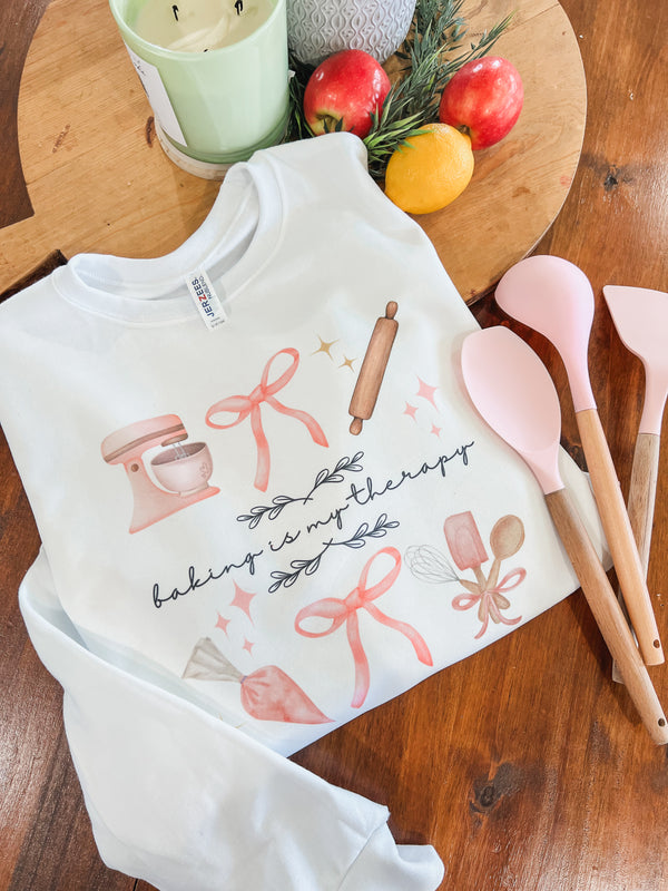 Baking is my therapy sweatshirt or teepretty books