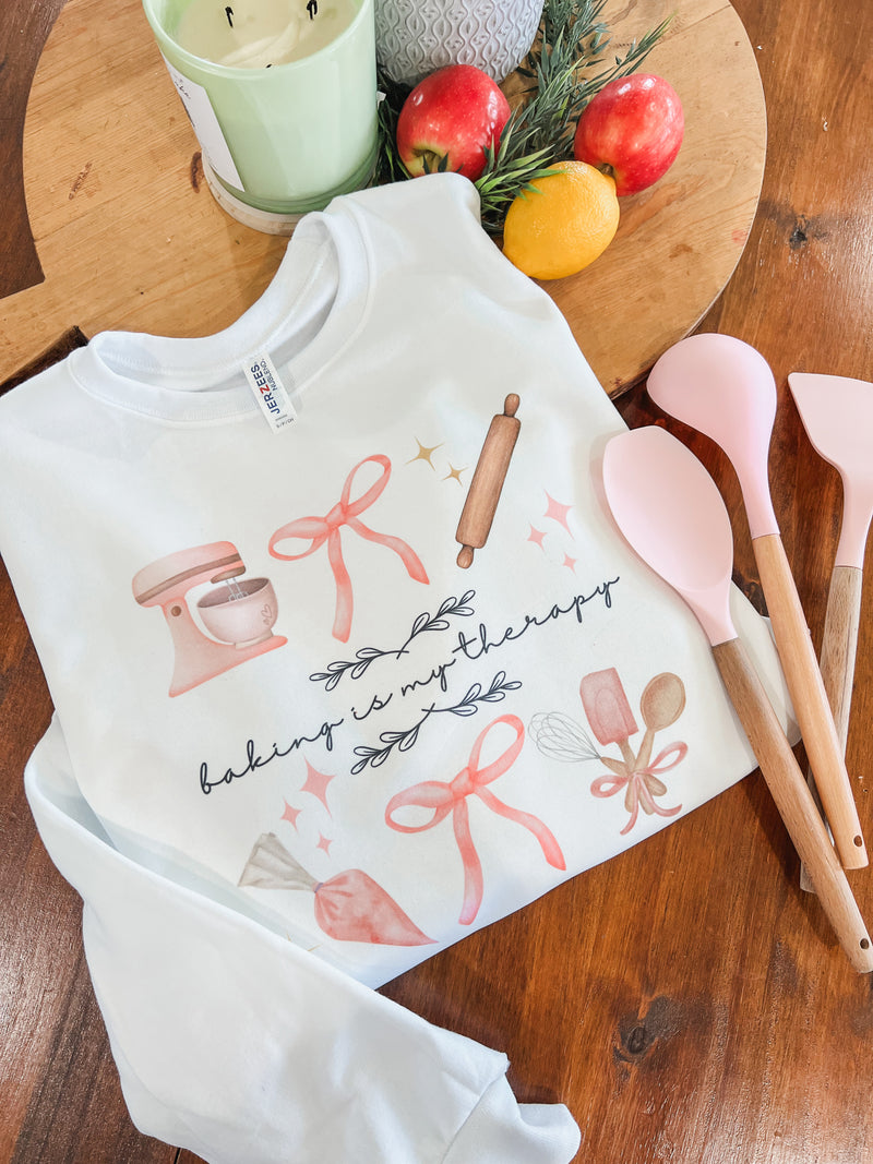 Baking is my therapy sweatshirt or teepretty books