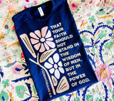Power of God deep navy tee