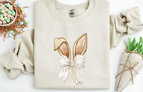 Beige bow bunny ears design (color options)