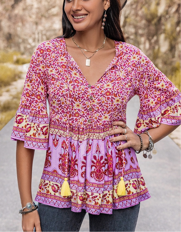 Tie Neck Babydoll Top