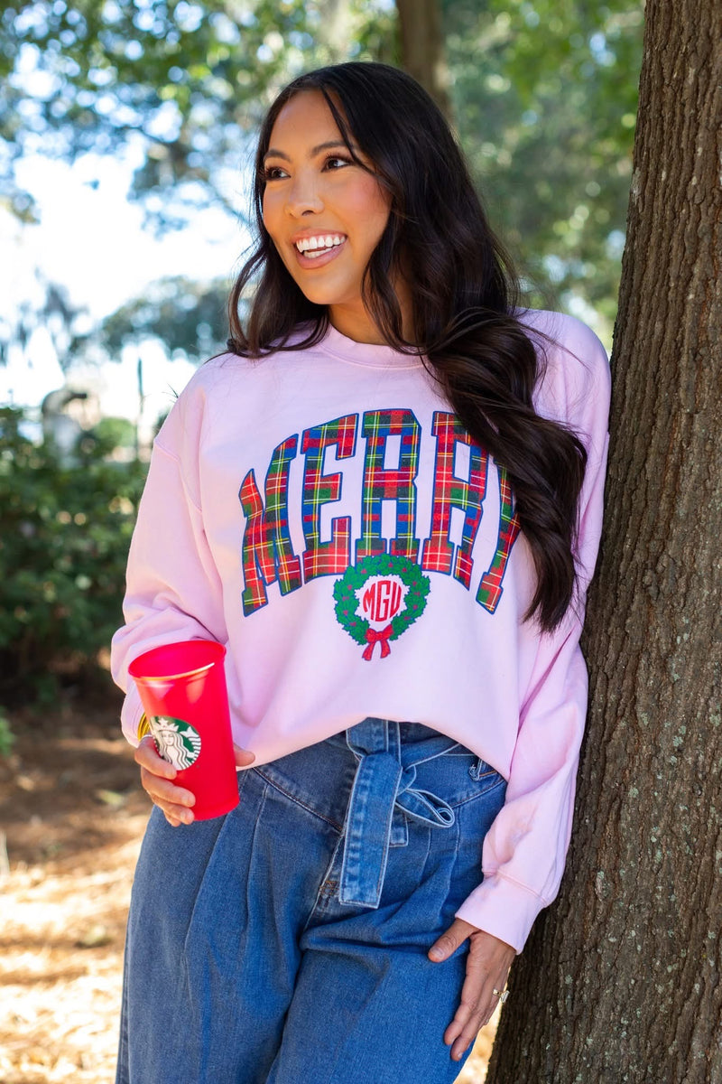 Merry monogram sweatshirt