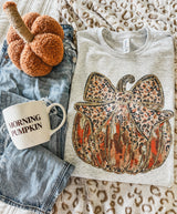 Leopard bow Ash pumpkin tee