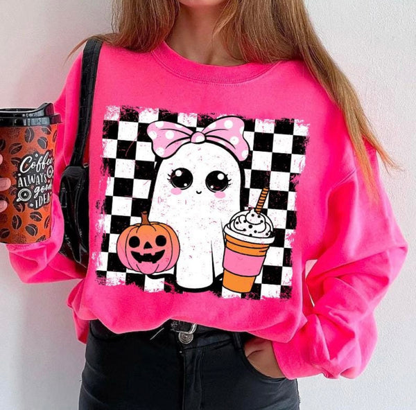 Pop of Pink Ghost sweatshirt