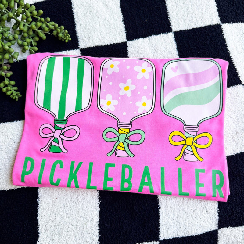 Pickleballer pink tee