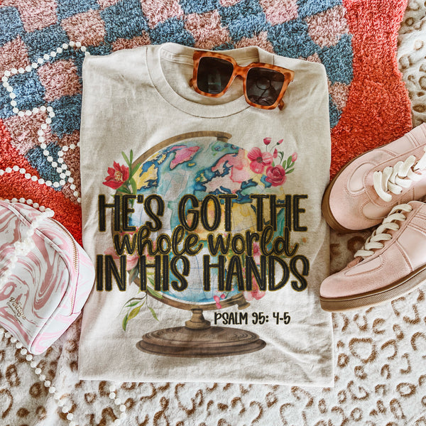 He’s got the whole world in His hands tee