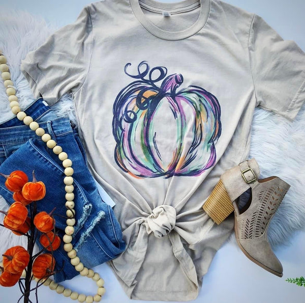 Watercolor Pumpkin tee
